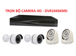 DVR104SKMD. Bộ 4 camera 720p, hồng ngoại và đầu ghi hình.